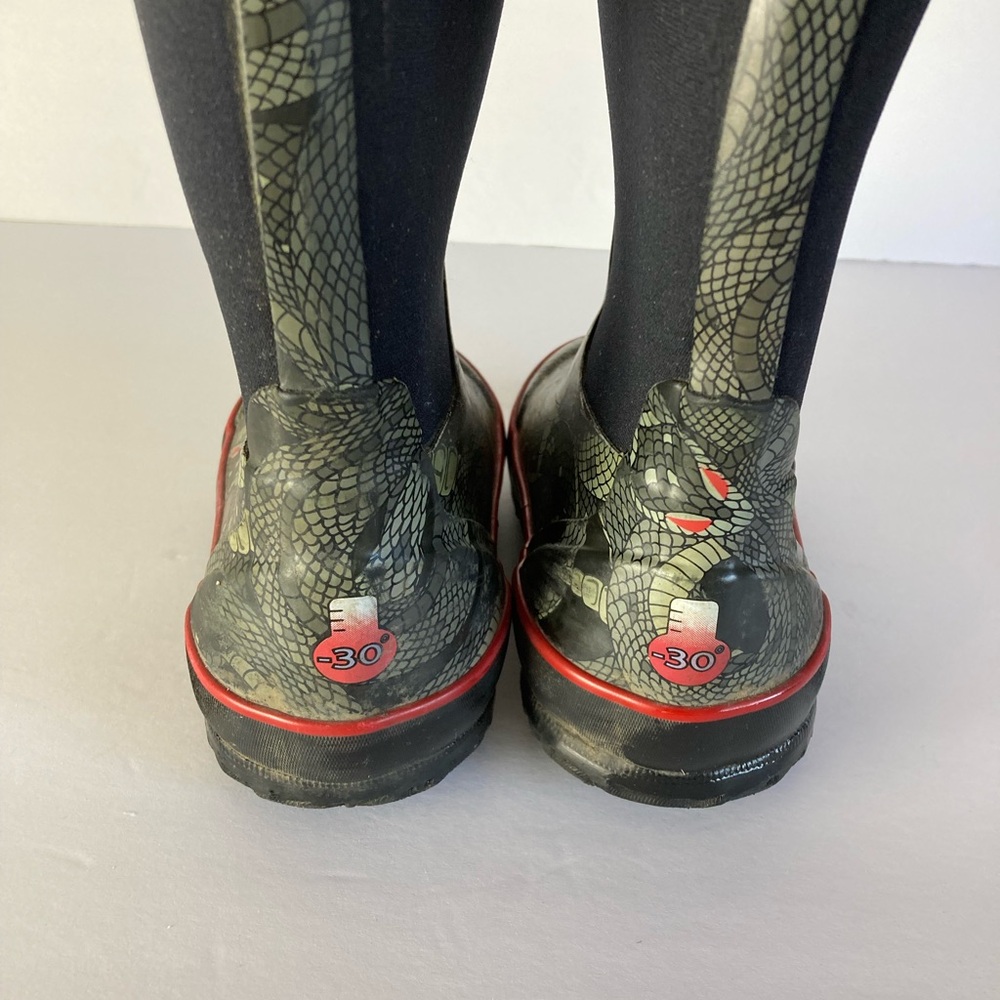 BOGS Kids' Classic Snake Winter Boots Black and Green Toddler Boy Size 11 - Picture 6 of 8